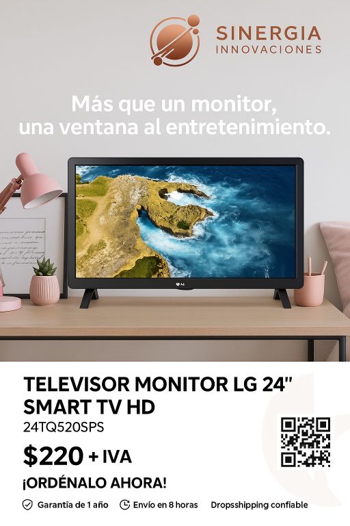 Televisor monitor  LG 24" SMART TV HD – 24TQ520SPS