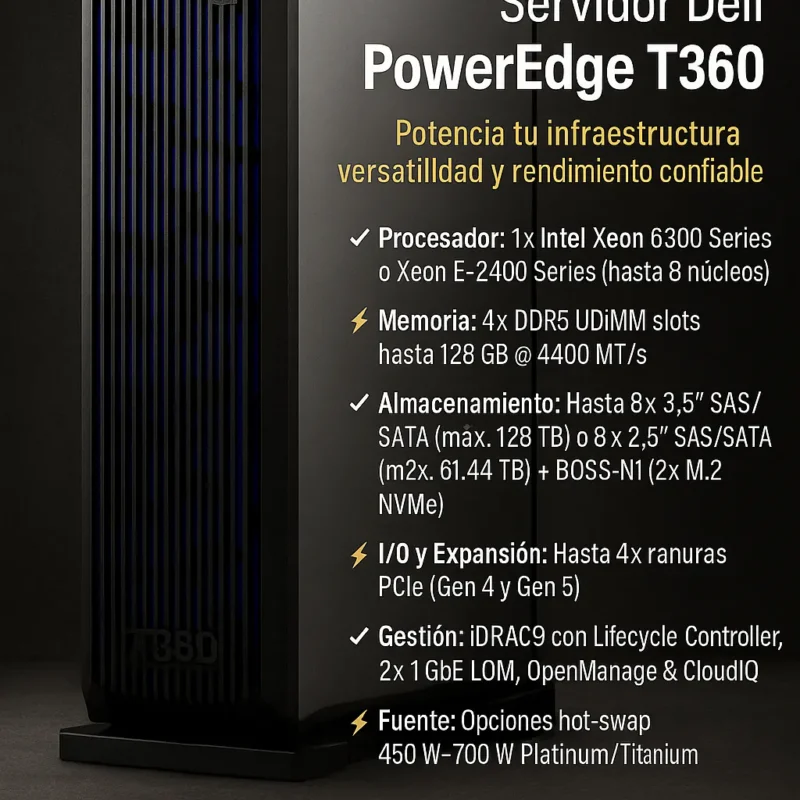 Servidor Torre Dell Sinergia Innovaciones Emprende Quito Intel-Xeon con garantia
